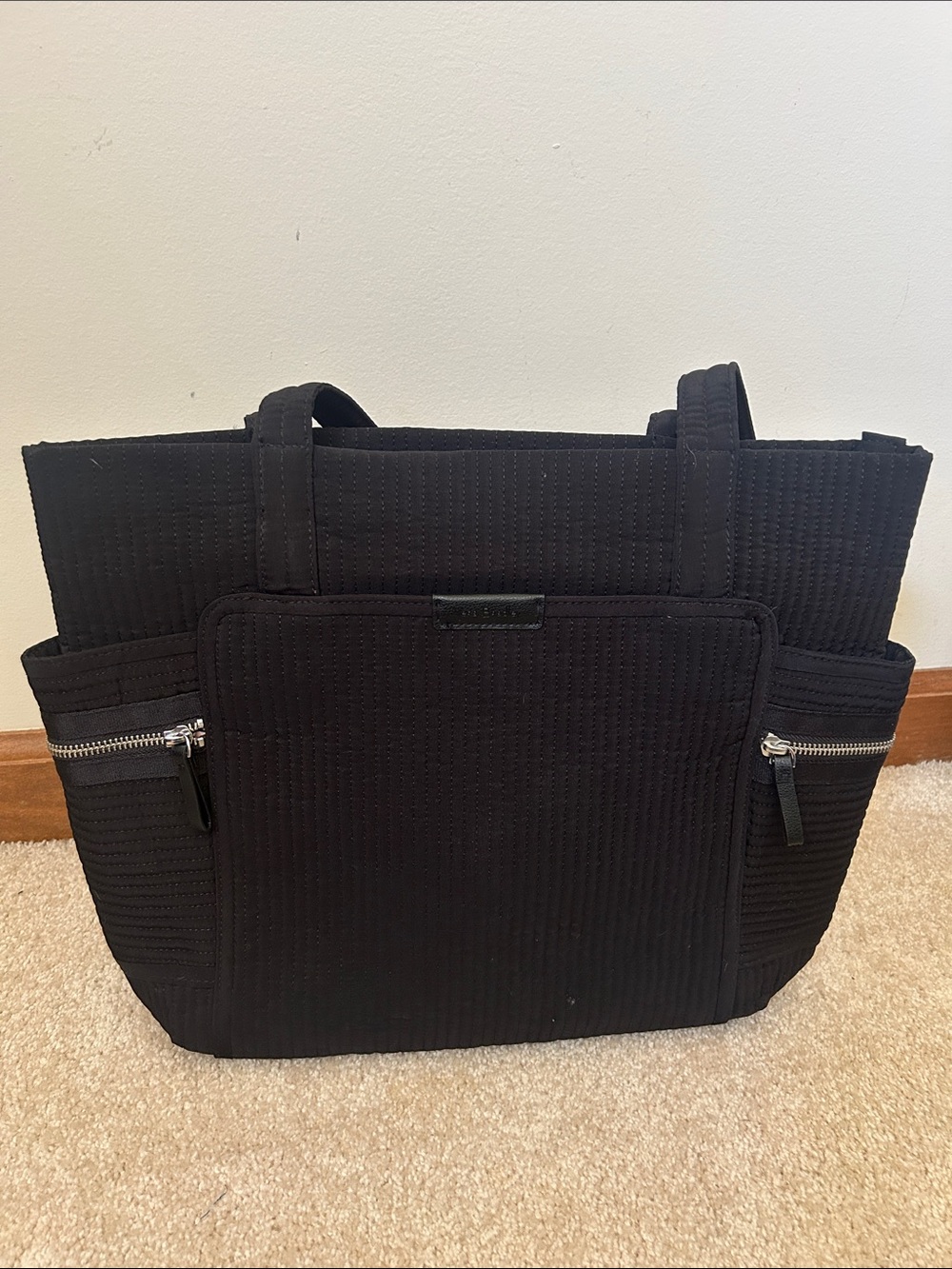 Vera Bradley Black Quilted Tote Bag